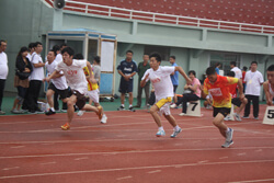 Taking part in sports game