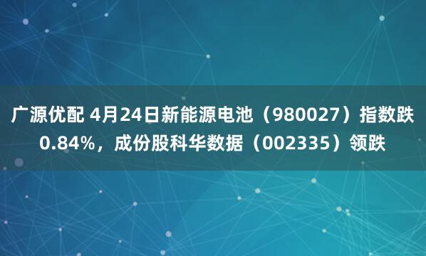 广源优配 4月24日新能源电池（980027）指数跌0.84%，成份股科华数据（002335）领跌
