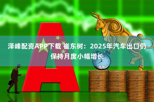 泽峰配资APP下载 崔东树：2025年汽车出口仍保持月度小幅增长