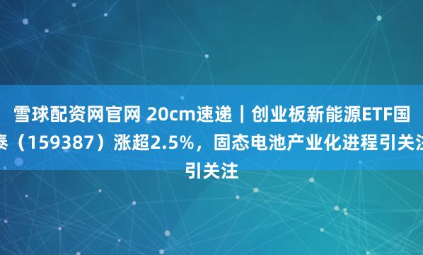 雪球配资网官网 20cm速递｜创业板新能源ETF国泰（159387）涨超2.5%，固态电池产业化进程引关注